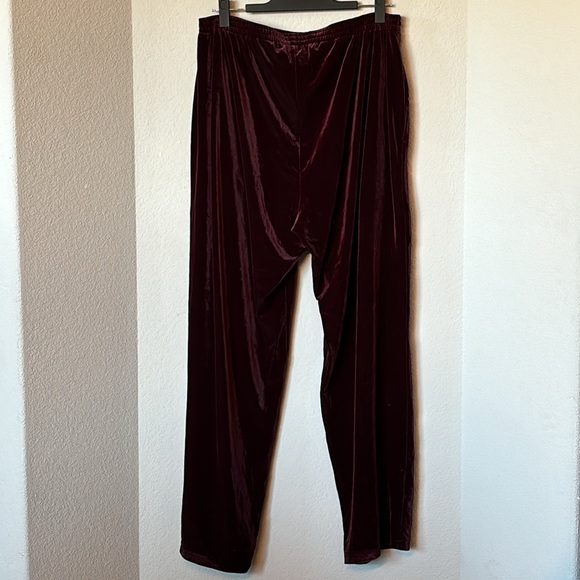 ELISABETH by Liz Claiborne Velour Lounge Pants 2X Purple Soft Pockets - Picture 3 of 9